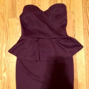 Charolette Russe Plum Peplum Bodycon Dress